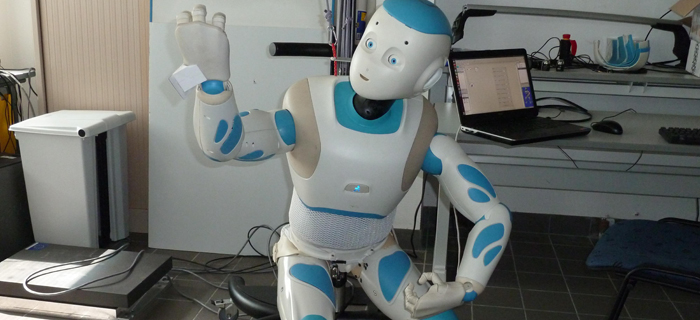 Robot humanoïde d’un mètre quarante de haut, Romeo est un robot destiné à développer les recherches sur l'assistance aux personnes âgées ou en perte d'autonomie. © IRCCyN
